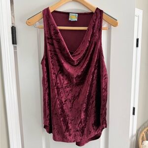 C&C California Velvet Wine Burgundy Sleeveless Tank Top